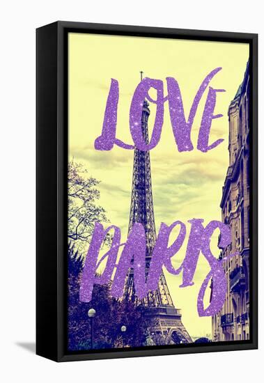 Paris Fashion Series - Love Paris - Eiffel Tower-Philippe Hugonnard-Framed Stretched Canvas