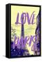 Paris Fashion Series - Love Paris - Eiffel Tower-Philippe Hugonnard-Framed Stretched Canvas