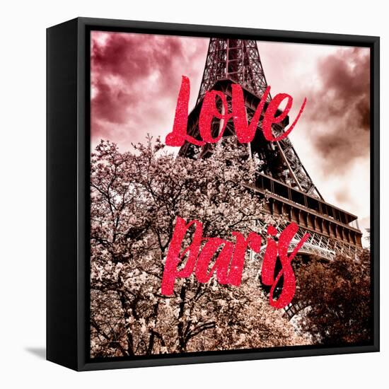 Paris Fashion Series - Love Paris - Pink Eiffel II-Philippe Hugonnard-Framed Stretched Canvas