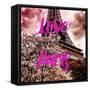 Paris Fashion Series - Love Paris - Pink Eiffel-Philippe Hugonnard-Framed Stretched Canvas