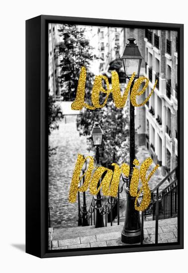 Paris Fashion Series - Love Paris - Stairs of Montmartre-Philippe Hugonnard-Framed Stretched Canvas