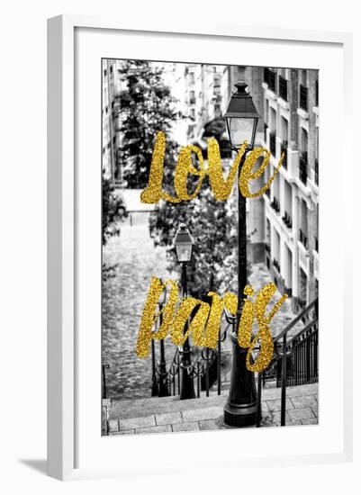 Paris Fashion Series - Love Paris - Stairs of Montmartre-Philippe Hugonnard-Framed Photographic Print