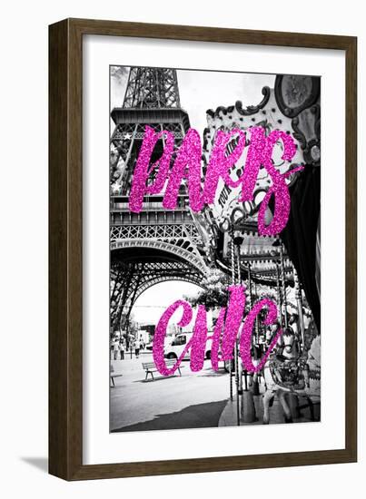 Paris Fashion Series - Paris Chic - Eiffel Tower and Carousel II-Philippe Hugonnard-Framed Photographic Print