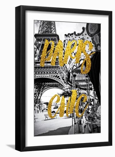 Paris Fashion Series - Paris Chic - Eiffel Tower and Carousel-Philippe Hugonnard-Framed Photographic Print