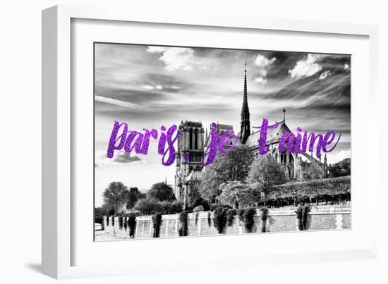 Paris Fashion Series - Paris, je t'aime - Notre Dame Cathedral II-Philippe Hugonnard-Framed Photographic Print