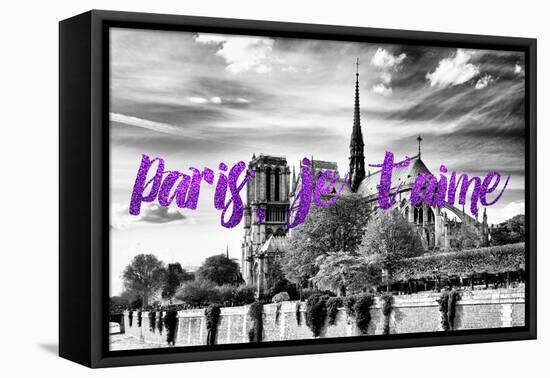 Paris Fashion Series - Paris, je t'aime - Notre Dame Cathedral II-Philippe Hugonnard-Framed Stretched Canvas