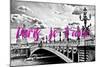 Paris Fashion Series - Paris, je t'aime - Paris Bridge II-Philippe Hugonnard-Mounted Photographic Print