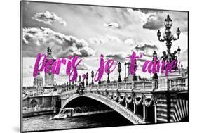 Paris Fashion Series - Paris, je t'aime - Paris Bridge II-Philippe Hugonnard-Mounted Photographic Print