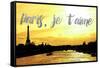 Paris Fashion Series - Paris, je t'aime - Seine River at Sunset II-Philippe Hugonnard-Framed Stretched Canvas