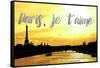 Paris Fashion Series - Paris, je t'aime - Seine River at Sunset II-Philippe Hugonnard-Framed Stretched Canvas