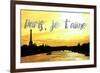 Paris Fashion Series - Paris, je t'aime - Seine River at Sunset II-Philippe Hugonnard-Framed Photographic Print
