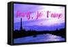 Paris Fashion Series - Paris, je t'aime - Seine River at Sunset III-Philippe Hugonnard-Framed Stretched Canvas