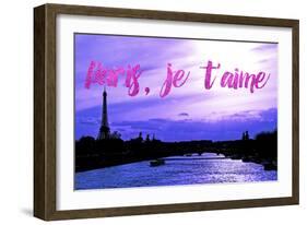 Paris Fashion Series - Paris, je t'aime - Seine River at Sunset III-Philippe Hugonnard-Framed Photographic Print