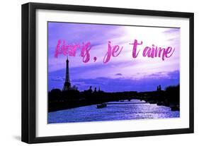 Paris Fashion Series - Paris, je t'aime - Seine River at Sunset III-Philippe Hugonnard-Framed Photographic Print