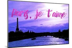 Paris Fashion Series - Paris, je t'aime - Seine River at Sunset III-Philippe Hugonnard-Mounted Photographic Print