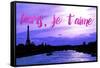 Paris Fashion Series - Paris, je t'aime - Seine River at Sunset III-Philippe Hugonnard-Framed Stretched Canvas