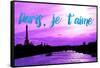 Paris Fashion Series - Paris, je t'aime - Seine River at Sunset IV-Philippe Hugonnard-Framed Stretched Canvas