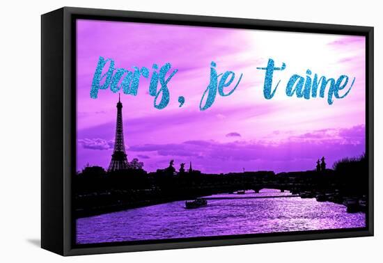 Paris Fashion Series - Paris, je t'aime - Seine River at Sunset IV-Philippe Hugonnard-Framed Stretched Canvas