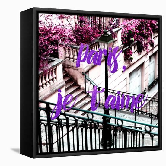 Paris Fashion Series - Paris, je t'aime - Stairs of Montmartre-Philippe Hugonnard-Framed Stretched Canvas