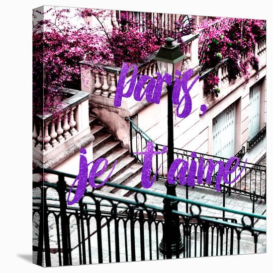 Paris Fashion Series - Paris, je t'aime - Stairs of Montmartre-Philippe Hugonnard-Stretched Canvas