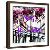 Paris Fashion Series - Paris, je t'aime - Stairs of Montmartre-Philippe Hugonnard-Framed Photographic Print