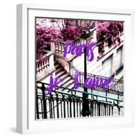 Paris Fashion Series - Paris, je t'aime - Stairs of Montmartre-Philippe Hugonnard-Framed Photographic Print