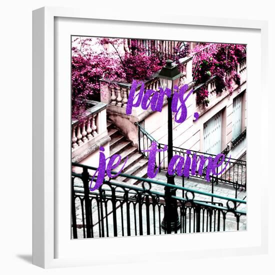 Paris Fashion Series - Paris, je t'aime - Stairs of Montmartre-Philippe Hugonnard-Framed Photographic Print