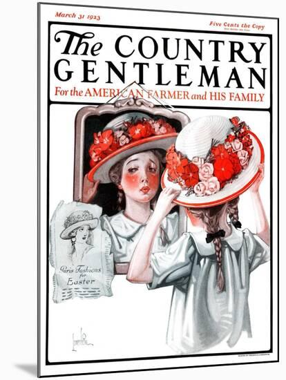 "Paris Fashions for Easter," Country Gentleman Cover, March 31, 1923-F. Lowenheim-Mounted Giclee Print