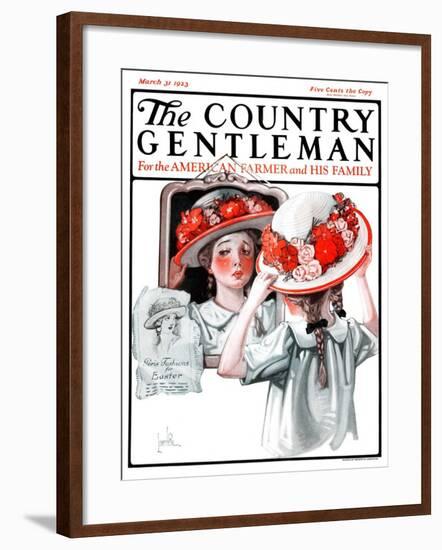 "Paris Fashions for Easter," Country Gentleman Cover, March 31, 1923-F. Lowenheim-Framed Giclee Print