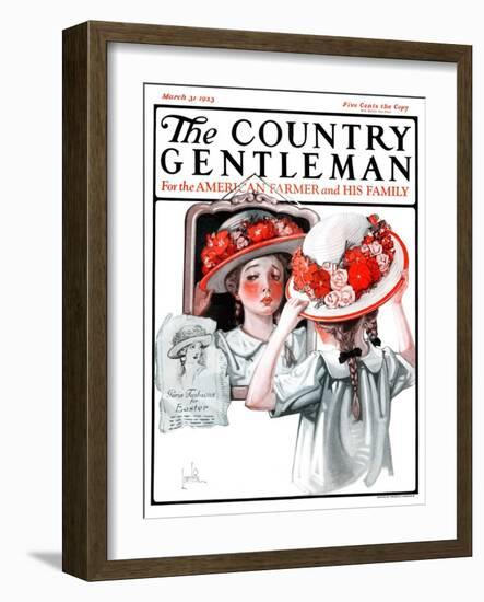 "Paris Fashions for Easter," Country Gentleman Cover, March 31, 1923-F. Lowenheim-Framed Giclee Print