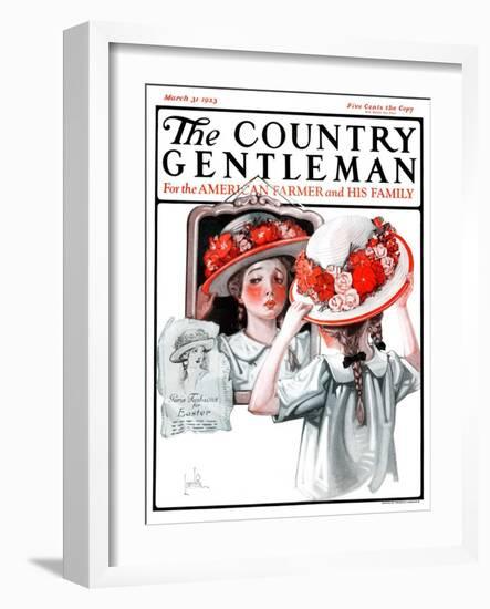 "Paris Fashions for Easter," Country Gentleman Cover, March 31, 1923-F. Lowenheim-Framed Giclee Print