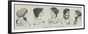 Paris Fashions for May, Chap Aux and Coiffures-null-Framed Premium Giclee Print