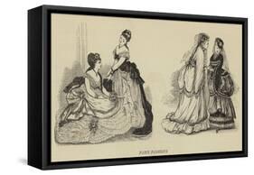 Paris Fashions-null-Framed Stretched Canvas