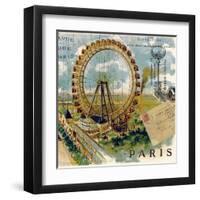 Paris Ferris Wheel-Elizabeth Jordan-Framed Art Print