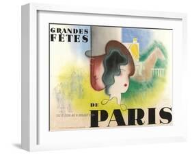 Paris Festval Poster-null-Framed Art Print