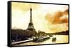 Paris Fiery Sunset-Philippe Hugonnard-Framed Stretched Canvas