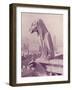 Paris: Figure of a Nameless Creature on Notre Dame (B/W Photo)-French Photographer-Framed Giclee Print