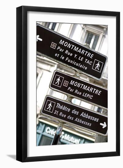 Paris Focus - Montmartre Directional Signs-Philippe Hugonnard-Framed Photographic Print