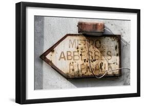 Paris Focus - Old Subway Directional Sign-Philippe Hugonnard-Framed Photographic Print