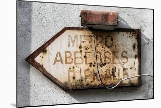 Paris Focus - Old Subway Directional Sign-Philippe Hugonnard-Mounted Photographic Print