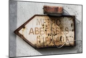 Paris Focus - Old Subway Directional Sign-Philippe Hugonnard-Mounted Photographic Print