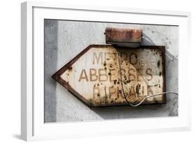 Paris Focus - Old Subway Directional Sign-Philippe Hugonnard-Framed Photographic Print