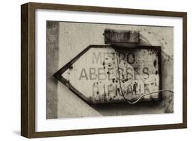 Paris Focus - Old Subway Directional Sign-Philippe Hugonnard-Framed Photographic Print