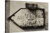 Paris Focus - Old Subway Directional Sign-Philippe Hugonnard-Stretched Canvas