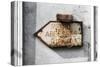 Paris Focus - Old Subway Directional Sign-Philippe Hugonnard-Stretched Canvas