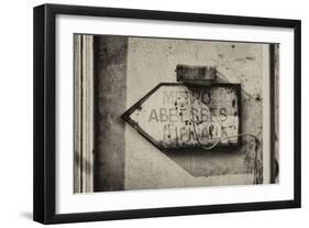 Paris Focus - Old Subway Directional Sign-Philippe Hugonnard-Framed Photographic Print