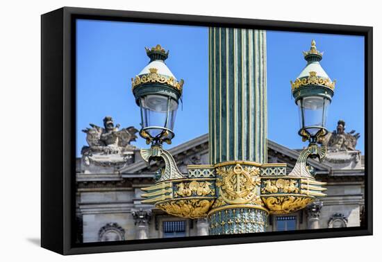 Paris Focus - Parisian Lamppost-Philippe Hugonnard-Framed Stretched Canvas