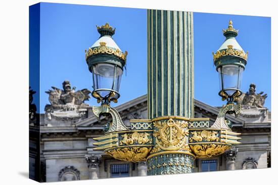 Paris Focus - Parisian Lamppost-Philippe Hugonnard-Stretched Canvas