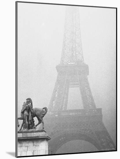Paris Fog with Eiffel Tower Faintly Seen-Thomas D^ Mcavoy-Mounted Photographic Print
