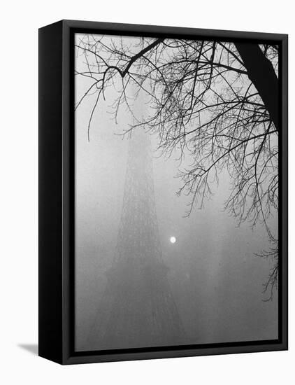Paris Fog with Eiffel Tower Faintly Seen-Thomas D^ Mcavoy-Framed Stretched Canvas